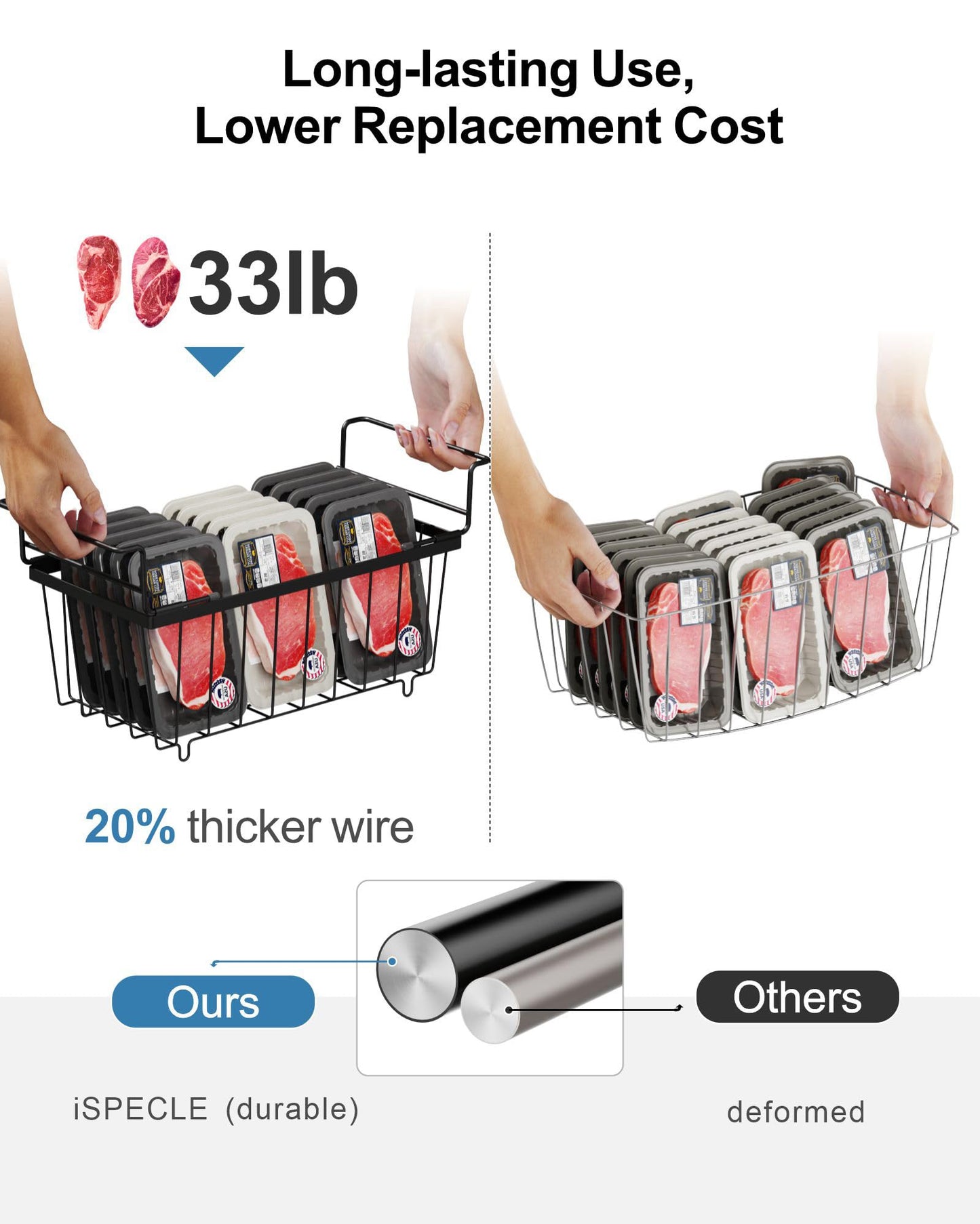 iSPECLE Stackable and Hanging Freezer Organizer Bins (4 Pack, 5 Pack, 6 Pack)